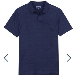 Vilebrequin Men’s Linen Jersey Polo Solid, XXL Navy (MSRP:$220) Resort